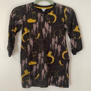 Cos Woodland Print Long Sleeve Dress